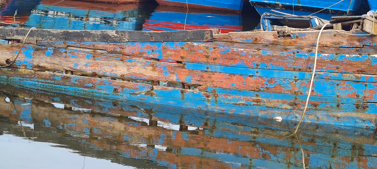 Những xác tàu mục rỗng càng làm cho cảnh quan thêm phần nhếch nhác.