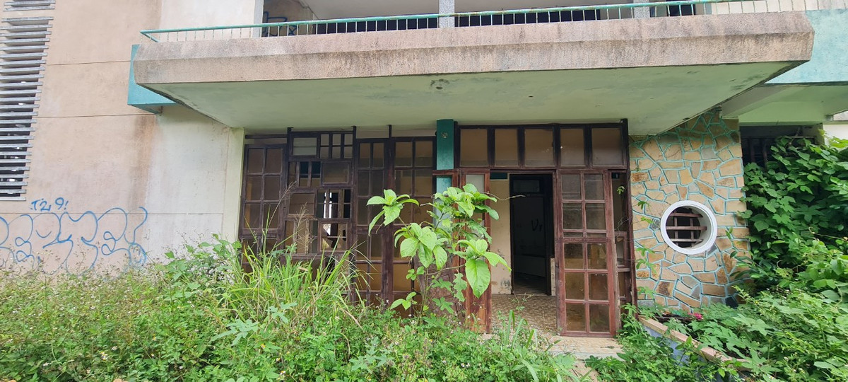 Cỏ dại um tùm, dây leo chằng chịt bò cao quá đầu người bao quanh ngôi nhà đã bỏ hoang nhiều năm.