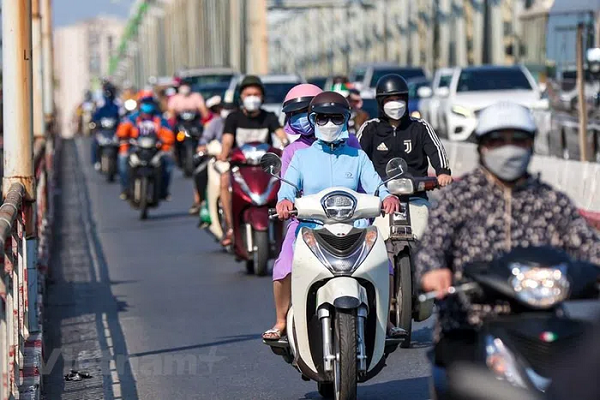 Thời điểm kể trên không xảy ra tình trạng ách tắc, các phương tiện di chuyển bình thường. (Ảnh: PV/Vietnam+)