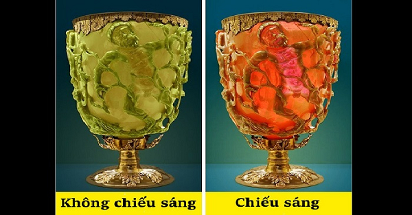 Cốc Lycurgus là một chiếc chén thánh La Mã màu xanh lục có niên đại 1.600 năm tuổi, có khả năng thay đổi màu sắc tùy thuộc vào hướng ánh sáng chiếu vào.