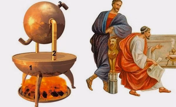 Hơi nước từ bình chứa nước được đun sôi phía dưới sẽ đi lên theo hai ống trục để tiến vào quả cầu và thoát ra ngoài qua hai ống phun đặt đối diện. Lực phun hơi sẽ tạo ra momen giúp quả cầu quay xung quanh trục của nó.