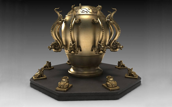 Khi miệng rồng mở, quả cầu sẽ rơi xuống cái miệng đang há đớp của tượng con cóc đặt ngay bên dưới, tạo nên một tiếng động lớn cảnh báo động đất đã xảy ra.