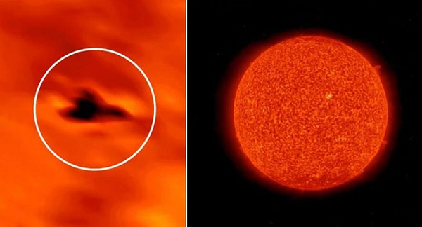 Vào tháng 9 năm 2018, tất cả bảy đài thiên văn trên khắp thế giới quan sát Mặt Trời đột ngột bị đóng cửa trong hơn mười ngày. Cùng lúc đó, Maria G. Hill, một nhà thiên văn học đến từ Indiana, Mỹ, đã nhiều lần chụp ảnh những gì có vẻ là một UFO hình đĩa lớn ở rìa Mặt Trời, kèm theo nhiều UFO nhỏ.