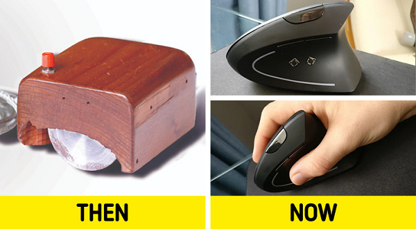 "Roller Ball" (bên trái) được phát minh bởi giáo sư Ralph Benjamin vào những năm 1940 có chức năng gần như giống với một con chuột tiêu chuẩn, được thiết kế với quả bóng bên ngoài sẽ lần lượt tác động vào hai bánh xe tráng cao su bên trong.