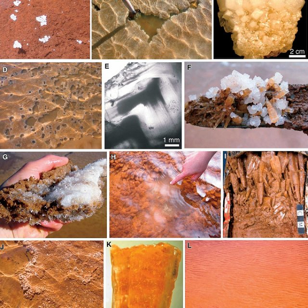 Halite cũng có thể hình thành gần các hồ do sự bay hơi của nước muối. Những mỏ muối này thường được tìm thấy dọc theo các hồ muối ở những vùng khô hạn, chẳng hạn như gần Thành phố Salt Lake, Utah.