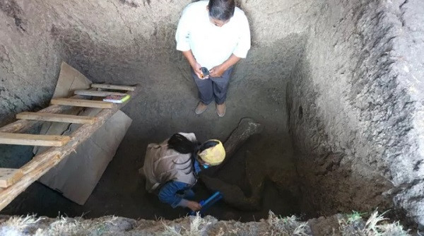 Gia đình Fabian Morales ở Mexico đã phát hiện xương một quái thú được cho là loài voi ma mút tuyệt chủng từ lâu khi đang xây bể chứa nước cho nhà vệ sinh.