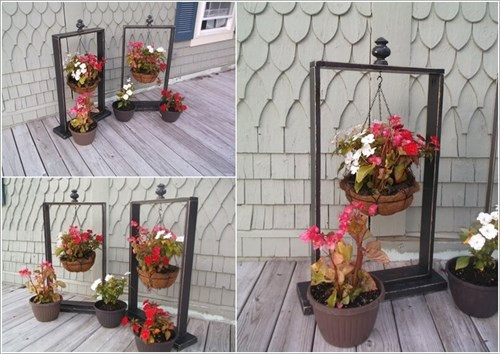 Làm khung giá treo bằng gỗ và bố trí một khu vực trang trí với bố cục hợp lý.