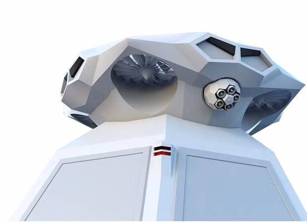 Thiết bị do thám trên nóc thiết giáp hạm kết nối với thân tàu bằng ống nano carbon. Nó gắn súng lazer cực mạnh có khả năng bắn hạ tên lửa.