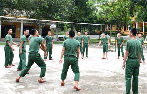 Chơi bóng chuyền tự do, vì chưa quen chơi có lưới.