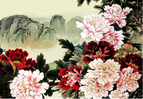 3. Tranh hoa mẫu đơn: Hoa mẫu đơn mang những ý nghĩa tốt lành nhất và tượng trưng cho sự giàu có. Nó cũng đại diện cho quyền lực, sự cao ngạo của người sở hữu.