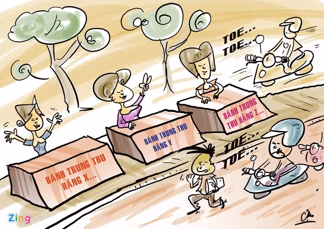 Anh cuoi khong nhat duoc mieng ve banh trung thu giam gia