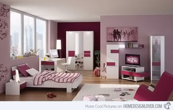 Muốn thiết kể phòng ngủ cho các cô gái trẻ tuổi teen cần đáp ứng các chức năng như cung cấp cho một nơi thư giãn thoải mái, đồng thời là nơi tụ tập với những cô bạn thân khi cần.