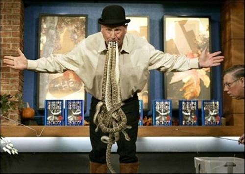 Ngậm nhiều rắn đuôi chuông trong miệng nhất suốt 10 giây là kỷ lục thế giới do Jackie Bibby thực hiện vào năm 2009.