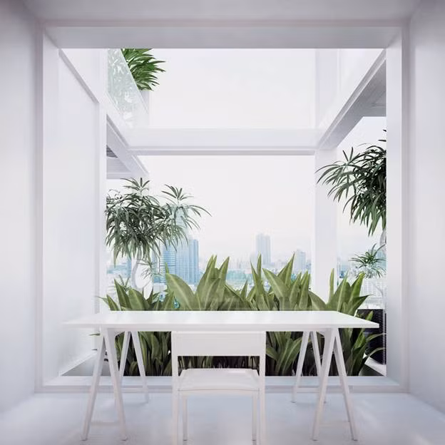 Hệ thống thu gom nước mưa cung cấp nước tưới cho cây trồng.