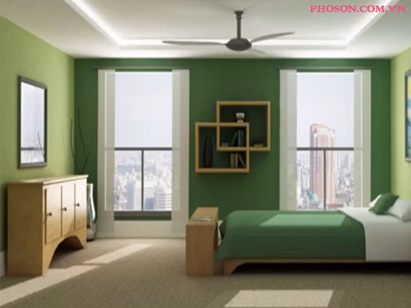 Không sơn nhà màu xanh lục: Trong phong thủy, màu xanh lục là thu hút người nhất. Vì thế, rất nhiều người có sở thích sử dụng nhiều đồ trang trí màu xanh lục. Nhưng nếu trong nhà có quá nhiều màu xanh lục sẽ khiến bạn rất khó tập trung tinh thần vì thế không có lợi cho sự nghiệp và học tập.