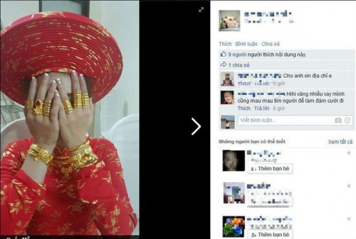 Lai xon xao anh cap doi deo day vang trong ngay cuoi