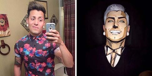 Anh chàng người Mỹ Argenis Pinal đã khiến mọi người phải kinh ngạc khi hóa trang thành nhân vật truyện tranh chỉ bằng việc make-up