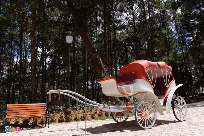 Chiếc xe ngựa cổ được tân trang lại để phục vụ nhu cầu chụp ảnh kỷ niệm cho khách du lịch.
