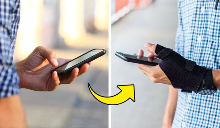 Chuột rút ngón tay. Tình trạng chuột rút ngón tay, đau cơ cũng thường thấy ở người liên tục dùng điện thoại. Ngoài cách sử dụng tai nghe, bạn hãy sử dụng túi chườm để cải thiện tình hình.