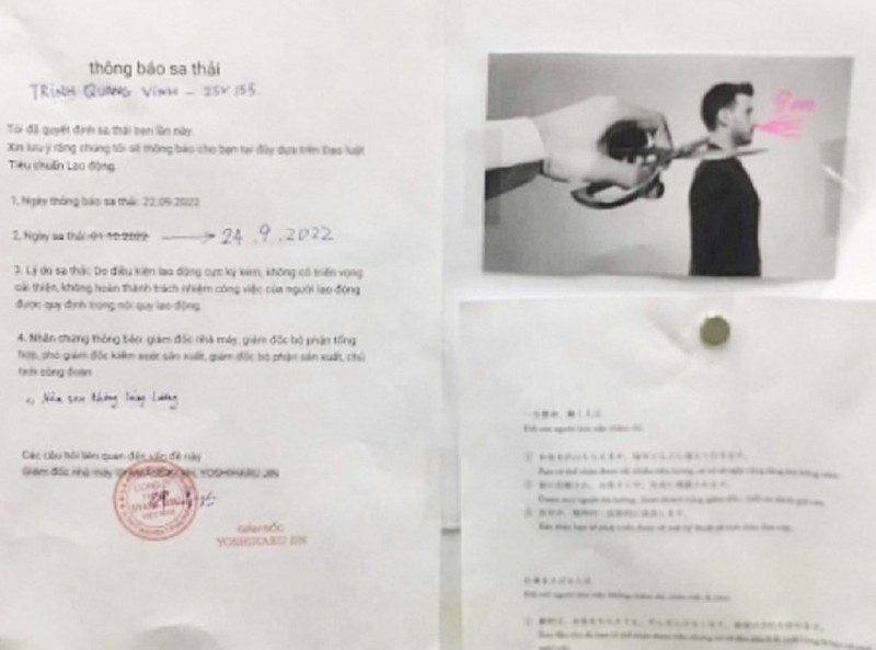 Dieu chuyen ve nuoc GD dan thong bao sa thai kem hinh keo cat co