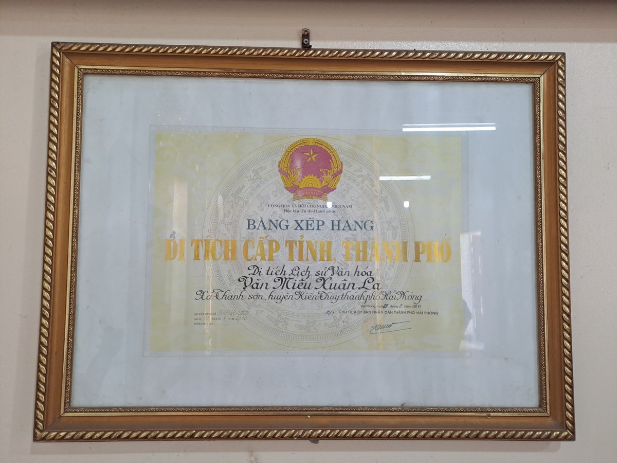 Tháng 8/2010, Văn Miếu Xuân La được xếp hạng di tích lịch sử văn hóa cấp thành phố.