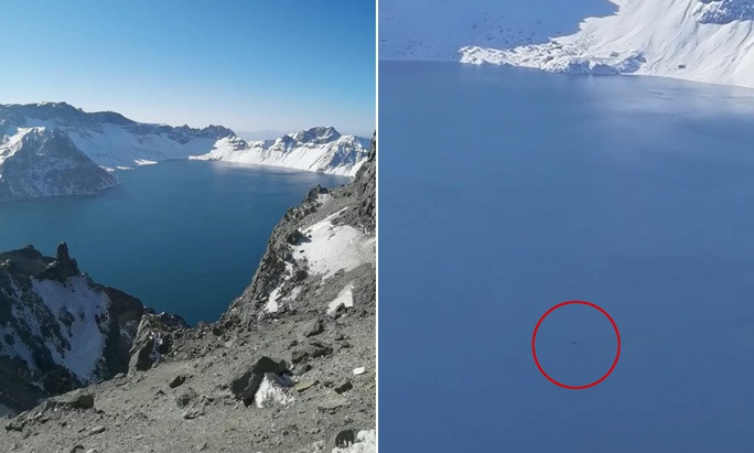 Bi an “quai vat” khong lo nau minh duoi ho thieng Trung Quoc