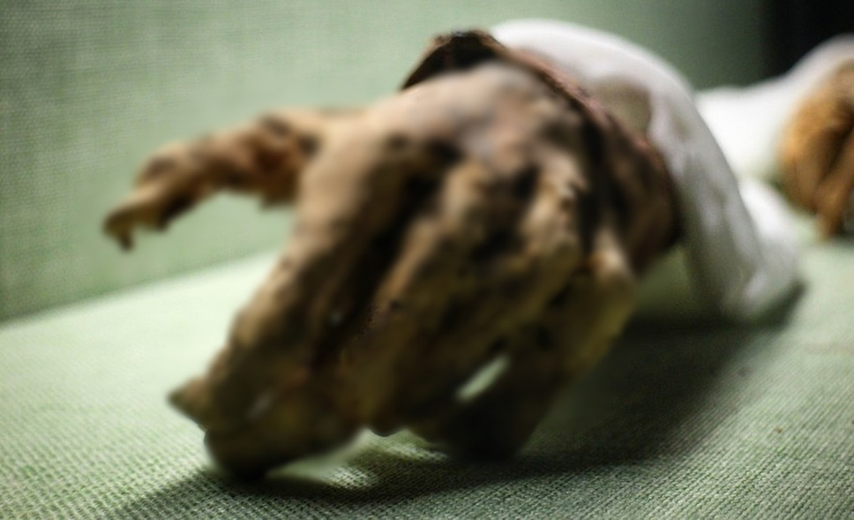 Sau khi chết nhiều giờ, công chúa Meret Amun mới được mọi người phát hiện. Do đó, thi hài của bà bị co cứng nên những người ướp xác chỉ có thể bảo quản nguyên vẹn hài cốt của công chúa ở tư thế qua đời.