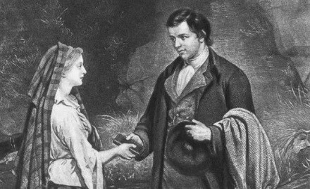 Nhiều người chú ý đến chi tiết nhà thơ Robert Burns và Mary Campbell cùng cầm một vật thể màu đen hình chữ nhật.
