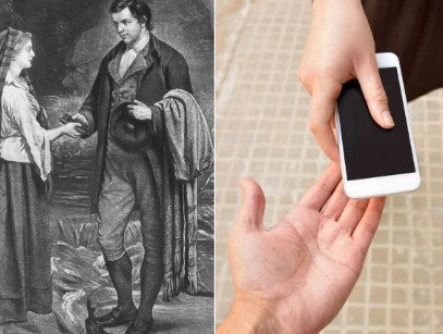 Thế nhưng, vào thời điểm bức tranh được vẽ (năm 1882), điện thoại di động chưa xuất hiện. Vì vậy, một quan điểm cho rằng, đây là món đồ được một người nào đó đến từ tương lai du hành thời gian ngược về quá khứ mang đến. Do đó, món đồ hiện đại này mới xuất hiện trong tranh.