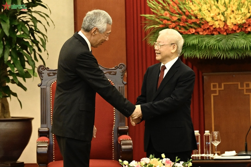 Tổng Bí thư Nguyễn Phú Trọng tiếp Thủ tướng Singapore Lý Hiển Long Tong Bi thu Nguyen Phu Trong tiep Thu tuong Singapore Ly Hien Long