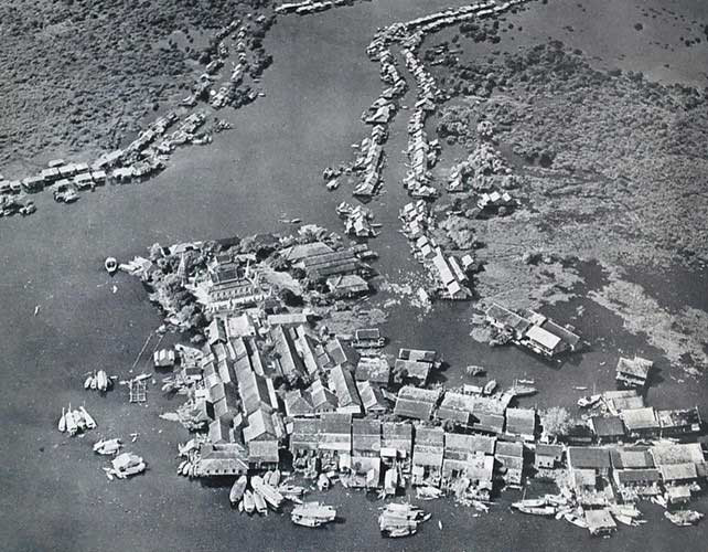 Ảnh chụp từ trên cao lưu vực sông Mekong mùa nước nổi.