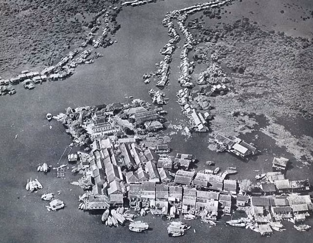 Ảnh chụp từ trên cao lưu vực sông Mekong mùa nước nổi.