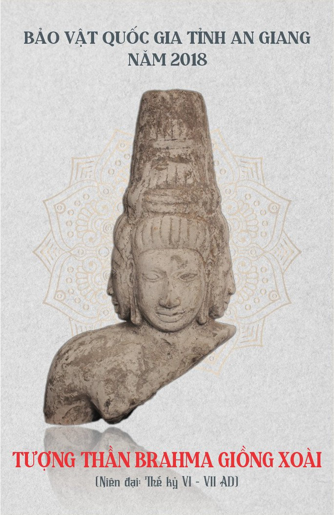 Bảo tàng tỉnh An Giang hiện lưu giữ 6 Bảo vật Quốc gia gồm: Tượng Brahma Giồng Xoài (trong ảnh); Bộ Linga-Yoni Đá Nổi; Tượng Phật đá Khánh Bình; Tượng Phật gỗ Giồng Xoài; Bộ Linga-Yoni Linh Sơn; Mukhalinga Ba Thê. Trong khi đó, Ban Quản lý Di tích Văn hóa Óc Eo lưu giữ hai Bảo vật Quốc gia là: Nhẫn Nandin Giồng Cát và Phù điêu Phật Linh Sơn Bắc. Ảnh: Người lao động.