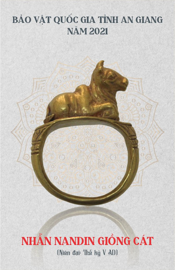 Nhẫn Nandin Giồng Cát có niên đại vào thế kỷ 5. Ảnh: Người lao động.