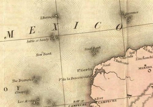 Một bí ẩn lớn là hòn đảo Bermeja xuất hiện trên các bản đồ ngoài khơi bờ biển phía bắc của Yucatán cho đến tận thế kỷ 20. Từ sau năm 1775, hòn đảo không còn được nhắc đến trong các văn kiện lịch sử nào.