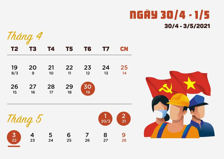 Dip 30/4-1/5 nam nay: Nguoi dan nghi 4 ngay
