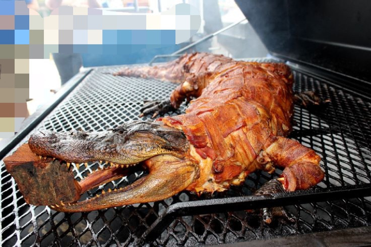 Thịt cá sấu thường được ướp cùng các gia vị hấp dẫn như tỏi, ớt, nước mắm, nướng tương và gia vị tùy chọn tuỳ theo khu vực, quốc gia. Nhiệt độ và thời gian nướng phải được kiểm soát để đảm bảo thịt cá sấu được nướng chín đều và không quá khô.