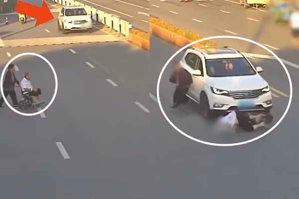 Co di nhanh khi day xe lan sang duong, nguoi phu nu gap nan