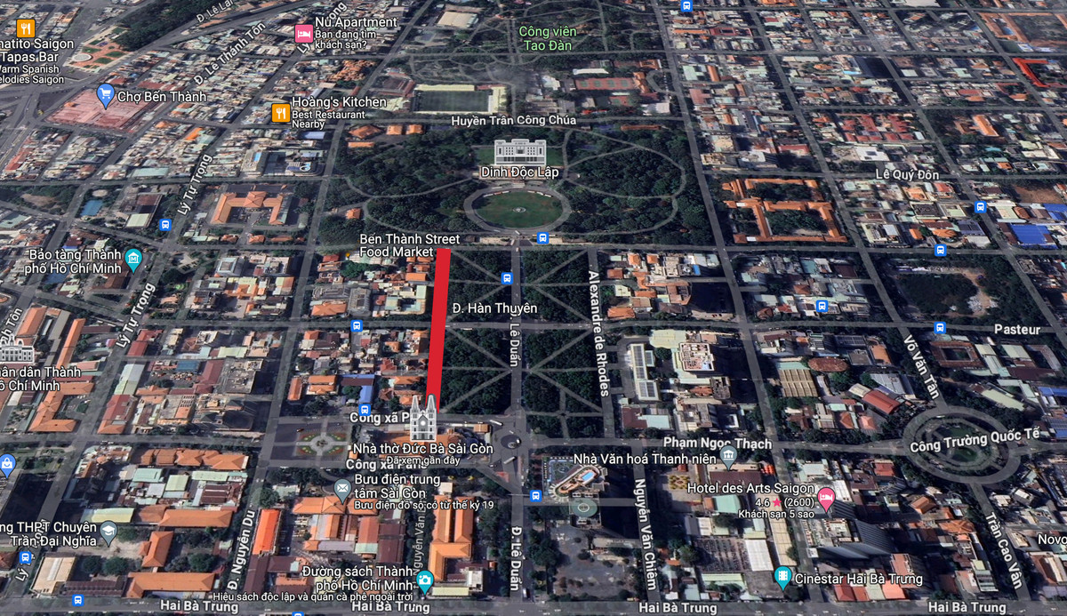 Vị trí đường Hàn Thuyên trên bản đồ.