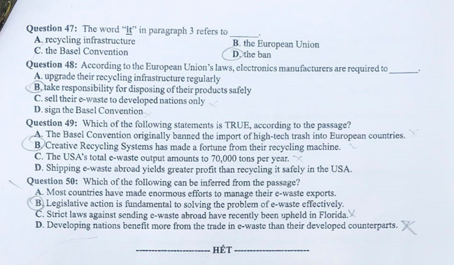 Mã đề thi 417 môn tiếng Anh kỳ thi THPT quốc gia 2019.