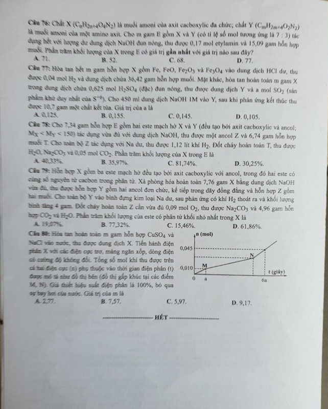 Đề thi môn Hóa học - mã đề 217 - trang 4.