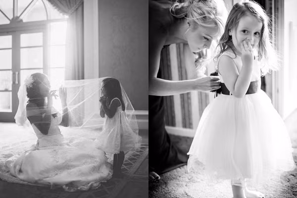 Vô số khoảnh khắc dễ thương của cô dâu và các thiên thần nhí đã được ghi lại khiến người xem không khỏi xao xuyến.