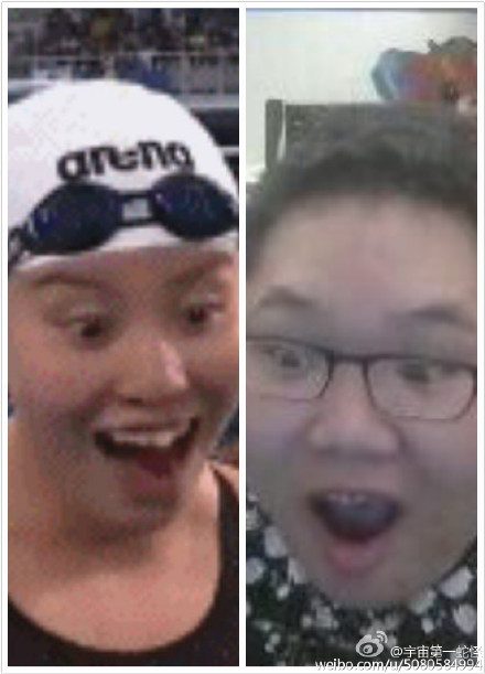 Cư dân mạng Trung Quốc còn thi nhau bắt chước những biểu cảm hài hước của Fu Yuanhui.