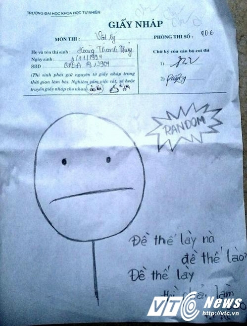 Và cứ thế, tôi ngồi đấy, nhìn tờ giấy, đến hết giờ. (Ảnh: Internet)