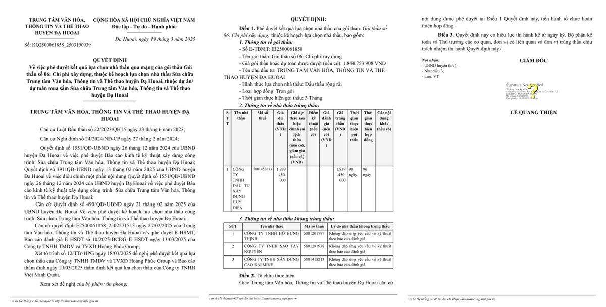 Lâm Đồng: Soi năng lực nhà thầu trúng gói sửa chữa tại Đạ Huoai Lam Dong: Soi nang luc nha thau trung goi sua chua tai Da Huoai