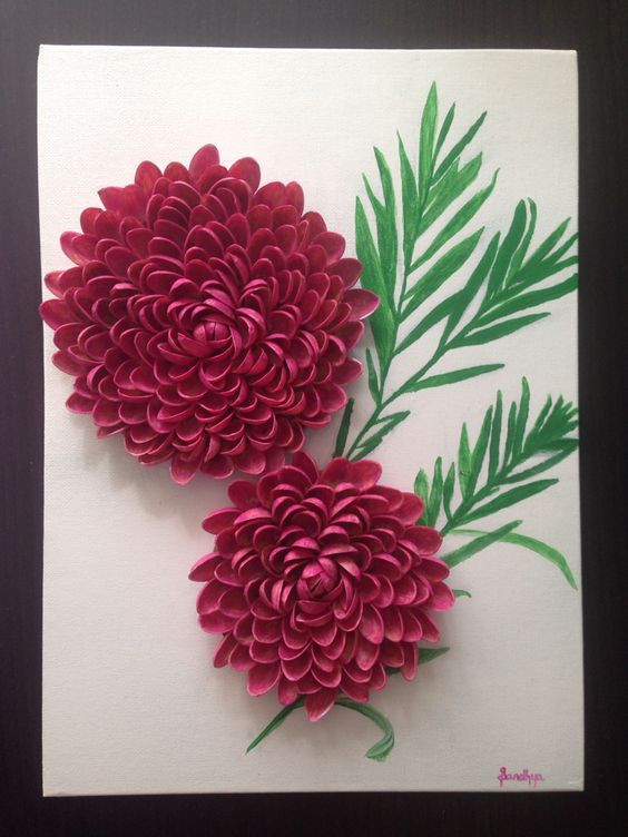 Sau khi sơn màu, bức tranh hạt dẻ cười sẽ rực rỡ hơn, tạo điểm nhấn cho ngôi nhà của bạn. Ảnh: Sandhya Jaganathan.