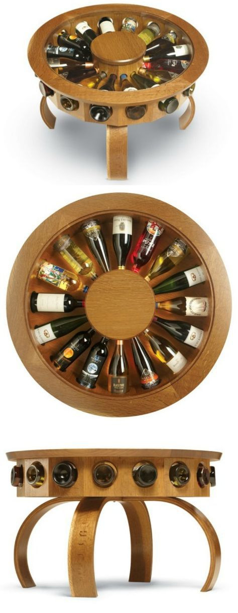 Hoặc cầu kì hơn với chiếc bàn trà hình tròn xinh xắn. Ảnh: onlywoodworking.us.