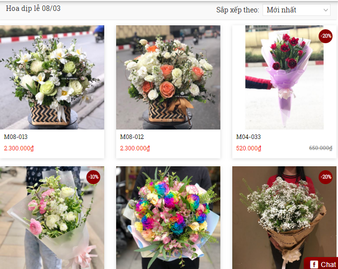 Ảnhchụp màn hình : luxflowers.vn.