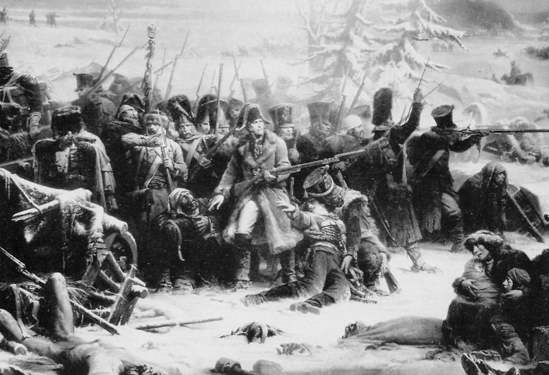 Nhiều binh sĩ Pháp tử trận trong các cuộc giao chiến đẫm máu với binh sĩ Nga. Không ít binh sĩ trong Đội quân Vĩ đại chết vì đói khát và thời tiết lạnh giá khắc nghiệt của xứ sở bạch dương.