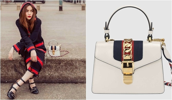 Lại là một thiết kế túi nữa đến từ Gucci nằm trong BST hàng hiệu của Hà Hồ. Nó trị giá 2.795 USD (63 triệu VND).